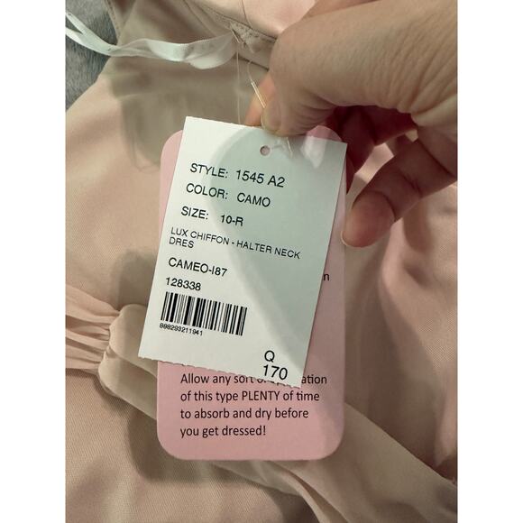 After Six High Neck Halter Backless Maxi Dress Cameo 1545 Size 10R‎ NWT Glam - Picture 4 of 10